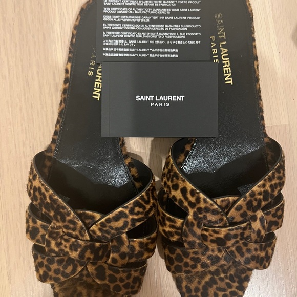 Saint Laurent ‘YSL’ Tribute flats in leopard print size 37 - Picture 4 of 6